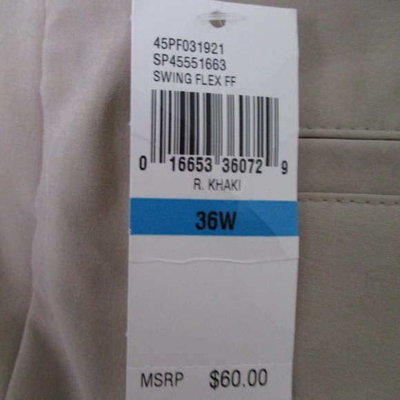 IZOD Swingflex Mens Flat Front Camel Beige Stretch Golf Short Pant NWT-Size 36W - Picture 4 of 5